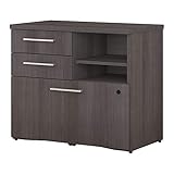 Bush Business Furniture 400 Series 30W Piler Filer Cabinet in Storm Gray