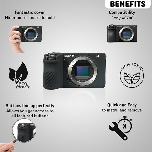 Funda protector silicona para cámara Sony A6700 miniatura 3