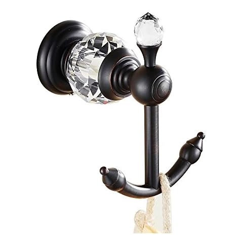 Nokozan Luxury Crystal Series Brass Coat Hooks Wall Mounted Bathroom Towel Hook, Oil-rubbed Bronze Cover