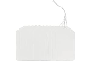 White Gift Tags with String for Crafts, 4 * 2 Inches, Writable Paper, 100-Pack