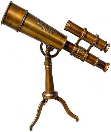 Vintage Brass Telescope with Tripod – Nautical Antique Spyglass Decor – Handmade Maritime Desk Telescope – Pirate Style Home Office Gift – Brass Collectible Display image 4
