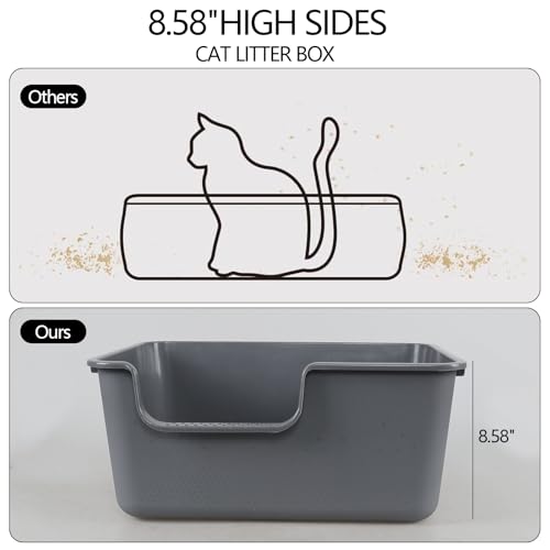 4 Packs Arenero plástico para gato grande 19.6x15.35x8.6 pulg miniatura 4