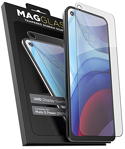 magglass Moto G Power 2021 Screen Protector Tempered Glass - Anti Bubble UHD Full Coverage Display Guard for Motorola G Power (Case Compatible)