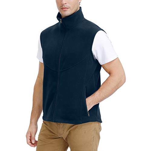 Chaleco de forro polar suave con cremallera y bolsillos gris talla M