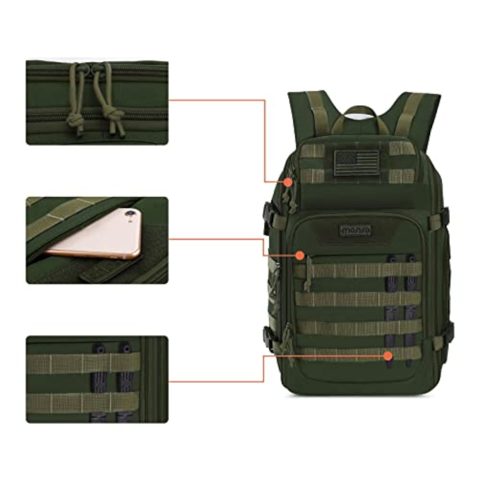 30L Tactical Military Daypack for Outdoor Sports