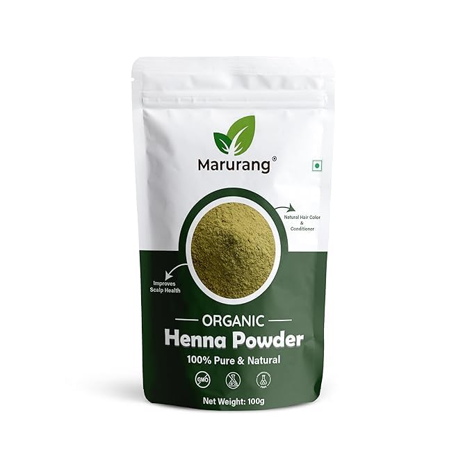 Marurang Natural Henna Powder | 100% Pure & Herbal | Long-Lasting Reddish Brown Hair Colour | Chemical-Free & Ammonia-Free | Nourishes & Strengthens Hair 100 grams-image-22