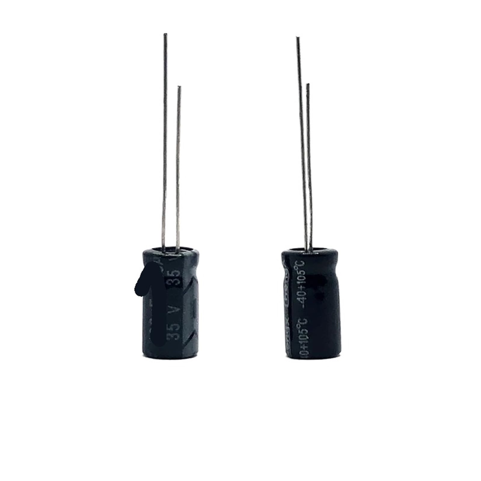 Condensador 35v 330uf para eliminar parpadeos de luz y ruido de corriente en circuitos 2 unidades