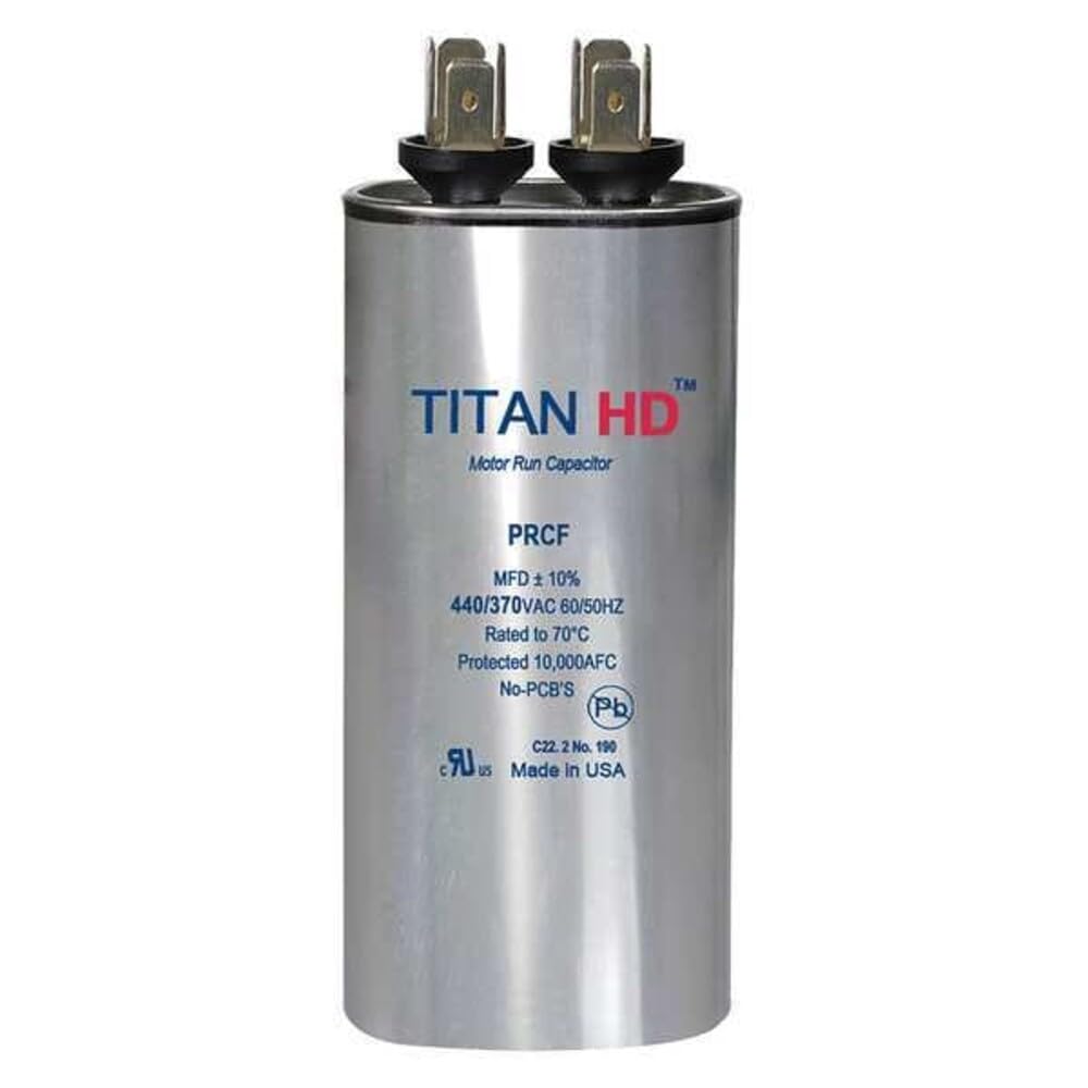 Titan Hd Condensador redondo de funcionamiento del motor, clasificación de 30 microfaradios, voltaje de 440 V CA - PRCF30A