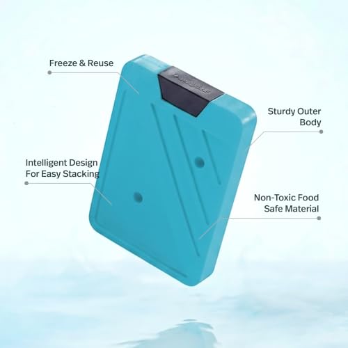 Image of Pinnacle Ice Bricks 350 ML (Pack of 2) | Ice Pack for Ice Box | Leakproof Cold Pads | Reusable Long Lasting Freezer Ice Blocks | Cooler Accessory for Camping, Travel & Picnic