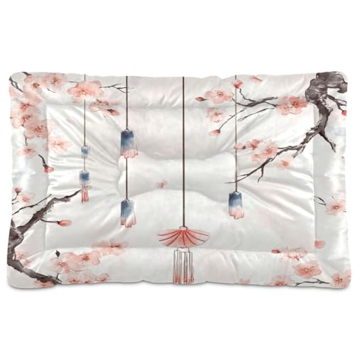 Fuauuyl Wind Chime Cherry Blossom - Cama suave para perro, lavable a máquina, con parte inferior antideslizante para dormir de perro, 61 x 45 cm
