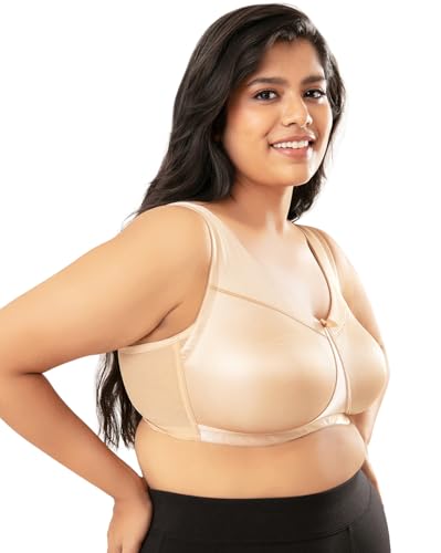 Image of NYKD NYB044 Wirefree Cotton Lined Minimize Me Non-Padded Full Coverage Bra for Women