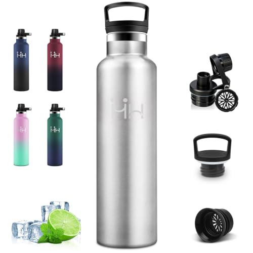 Botella Agua Acero Inoxidable, Botella Termica 1 litro, sin BPA, con Filtro | A Prueba de Fugas, Botella Agua Gimnasio, Doble Aislamiento, Cantimplora Acero Inoxidable, para la Senderismo, Deportes