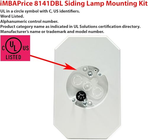 image for iMBAPrice IMBA-8141DBL White Outdoor Light Mounting Block, UL Listed B
