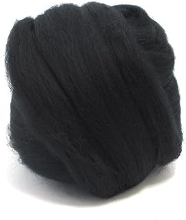 CyberloxShop 100g Dyed Merino Wool Top Roving Raven Black Dreads 64's for Felting Spinning