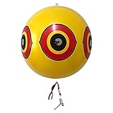 PESTEZE Large 15" Yellow Bird Predator-Eye Balloon Decoy [1 Pack] Deters Unwanted Pest Birds Like Pigeons, Gulls, Geese & Critters from Pools & Yards Without Harming Them to Protect Property