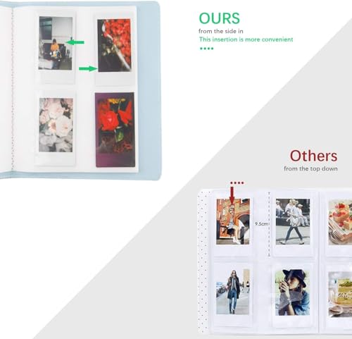 Álbum de câmera 256 folhas Álbum 3 polegadas para Instax Mini 12/11/9/90/70/40/8 (Azul)