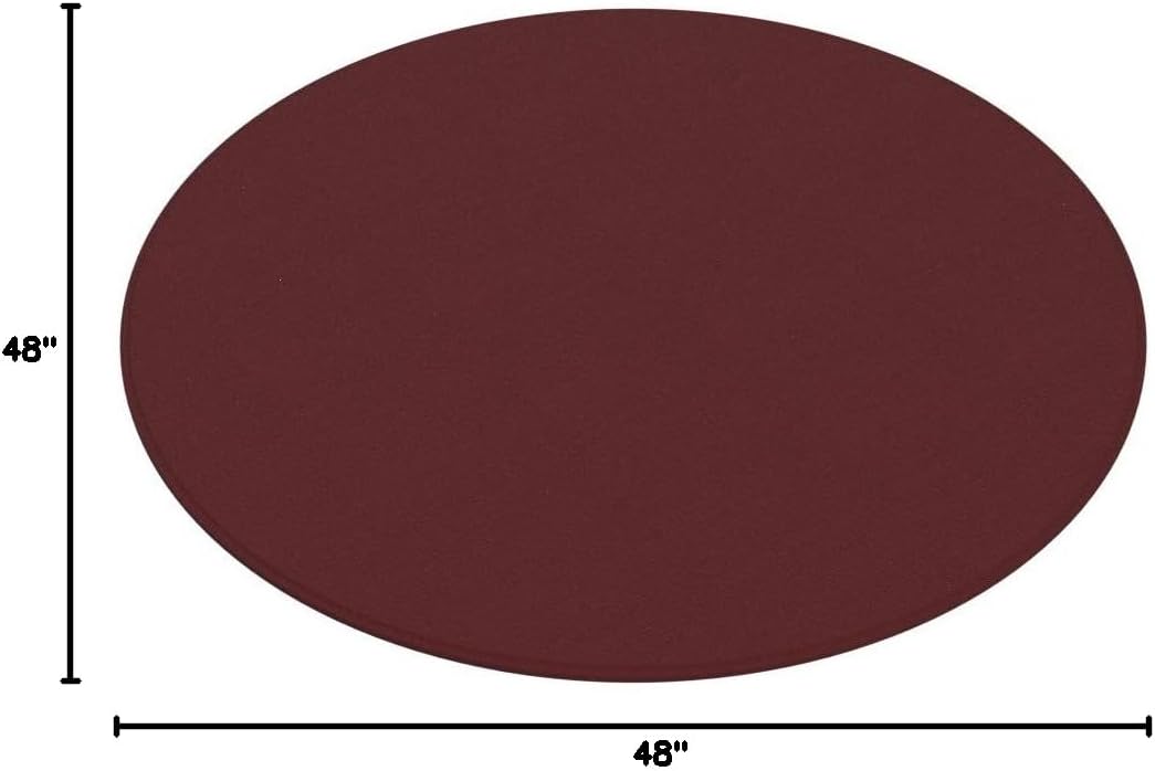 FlyDOIT Round Area Rugs for Bedroom Living Room, 4x4 Rose Red Super Soft Comfy Thickened Memory-Foam Indoor Circle Carpets, Modern Aesthetic Minimalist Carpet for Boys Girls Adults Nursery Home Décor