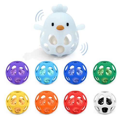 MCGMITT Silicone Baby Teething Toys Bundle with Baby Ball Toy Set