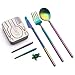 Produktbild Outlery Full Set | Portable & Reusable Stainless Steel Travel Cutlery Set and Reusable Chopsticks with Case for Camping, Picnic, Office and On-The-Go (Pocket Sized Flatware Set) (Rainbow)
