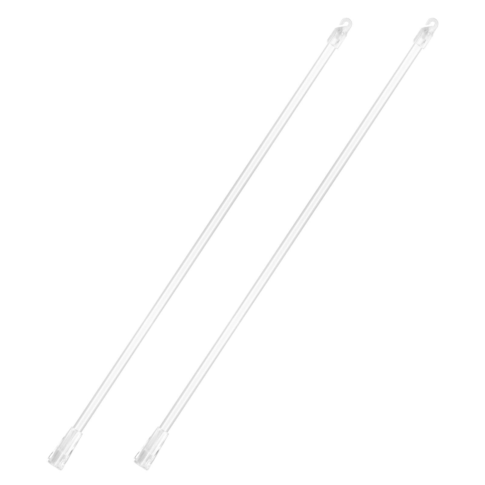 2 Pcs Vertical Blind Replacement Parts - Clear Acrylic Blind Tilt Wand with Hook and Grip (Size: 17inch)