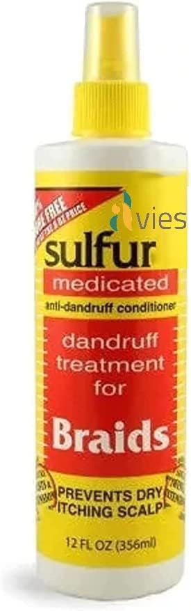 Sulfur Medicated Anti-Dandruff Conditioner for Braids 356 ml, White, 356 ml (Pack of 1)