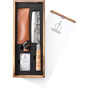 Forged Hakmes VG10, 17cm, Handgemaakt van 5-laags Japans VG10 staal, Wortelnoten handgreep, Wordt geleverd inclusief…