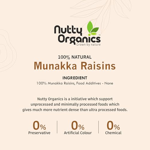 Nutty Organics Munaka Raisins 500 Gm | Nutritious| Rich in Iron | Tasty & Healthy Nuts Dry Fruits | Rich in Protein