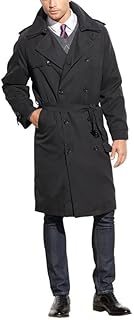London Fog Men's Raleigh Double Breasted Long Trench Coat with Zip Out Liner