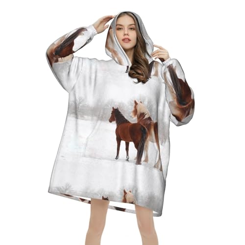 Sweat à capuche couverture cheval pour soirées cocooning canapé - 4
