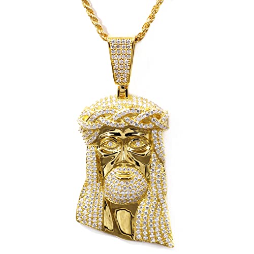 TIANYU GEMS 7ctw Moissanite Necklace for Men I 24 inch DEF VVS Moissanite Diamonds Jesus Long Pendant Necklace for Women
