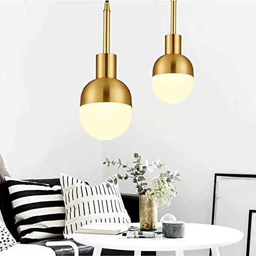 Candelabro colgante E27 de latón para techos bajos y salones modernos 3