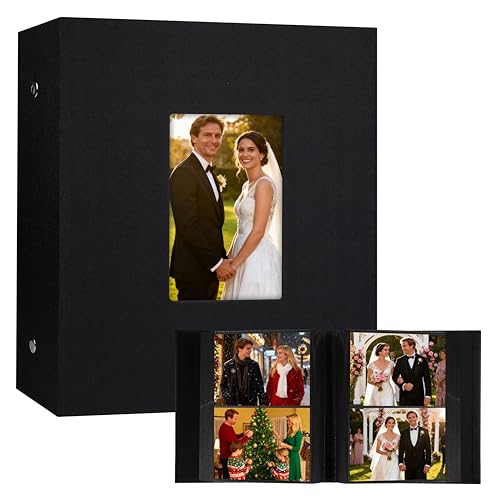 Aevdor 5x7 Photo Album Holds 320 Photos Linen Cover Black