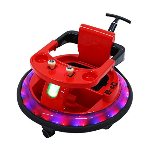 Everymony Electric Ride On Bumper Car Vehicle for Toddlers Aged 1.4-5 Years, Remote Control Walker Car Toy 6V Battery-Powered with Light ASTM-Certifie (Red)