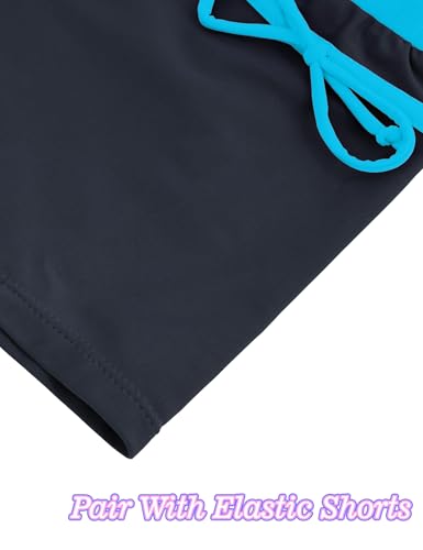 Image of Girls Swimsuits 2 Piece Summer Boyshort Bathing Suit Rash Guard Swimwear for Kids Child Beach with Sun Protection