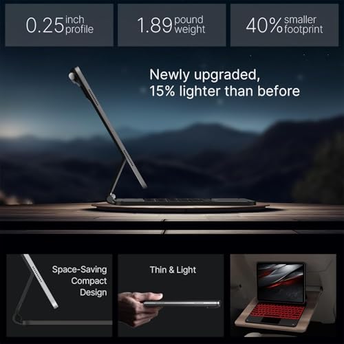 Image of typecase Edge for iPad Air 13 (M4 /M3 /M2, 2026 /2025 /2024) & Pro 12.9 (6th /5th /4th /3rd Gen) with 11-Color Backlit & Precision Trackpad, Magic Floating Keyboard (NOT FIT to Pro 13 (M5 /M4)-Carbon Fiber26