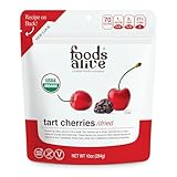 Foods Alive | Organic Tart Cherries | 10 oz | Dried Tart Cherry | Great for Trail Mixes | Vegan - Gluten Free - Kosher