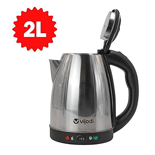 Chaleira Elétrica Aço Inox Jarra Bule 1500W 2 Litros Portátil 110v