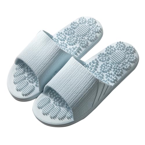 Zapatillas de masaje para hombre, para el hogar, verano, exteriores, no transpirables, para acupuntura, para masaje de pies, sandalias de interior para hombre, lavables, Blue, 39 1/3 EU
