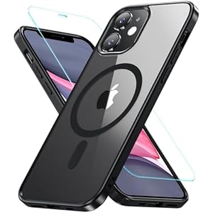 OWKEY Magnetic for iPhone 11 Case, [Compatible with MagSafe & Military-Grade Protection] with Screen Protector, Anti-Yellowing Shockproof Protective Phone Case for iPhone 11 6.1 Inch (Black)