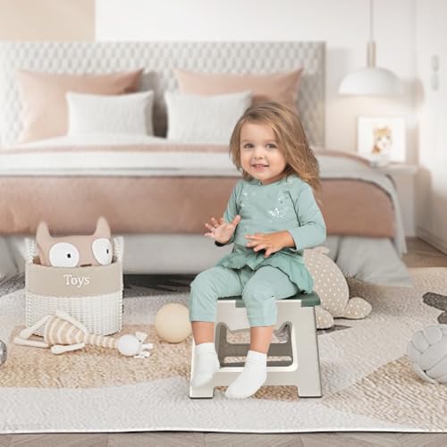 image for ZLMHYYM 9'' Folding Step Stools for Kids and Adults, Hold Up to 300 lb