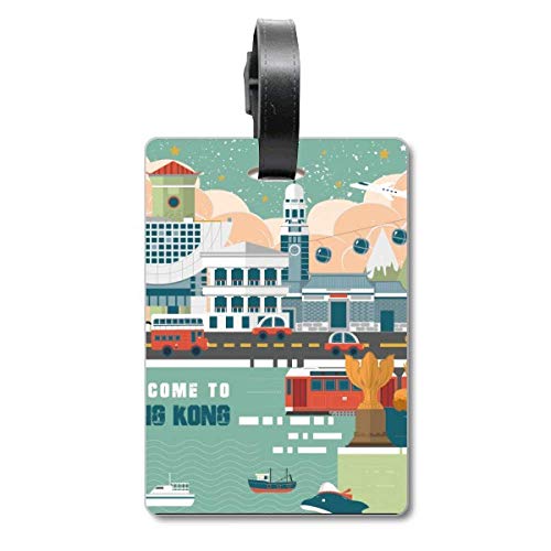 Étiquette valise Hong Kong d'identification de bagage contre les pertes