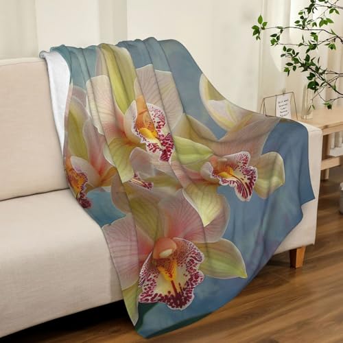 Couverture flanelle 280g orchidées plaid de lit isolant haute densité - 4