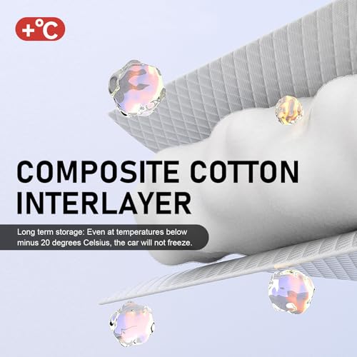 Image of Snow Windshield Cover, Three Window with Earmuffs Snow Shield, Waterproof Antifreeze Thickened Winter Protection Cover, Suitable for Most Cars (Silver)
