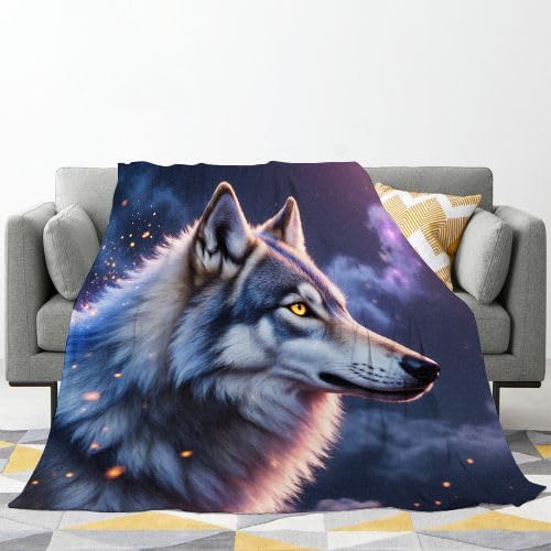 Mantas para Sofas Grandes 220x240 Lobo Gris, Manta Termica Franela Mantilla Felpa para Cama 135/150, Mantitas Polar Suave y Cálida para Perro Mascota Habitacion Dormitorio f765