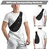 Januts Sling Bag Sling Shoulder Backpack Small Rucksack for Men Lightweight One Strap Shoulder Chest Bag Waterproof Anti-theft Casual Men Women Bags for Hiking Carbon Black #3