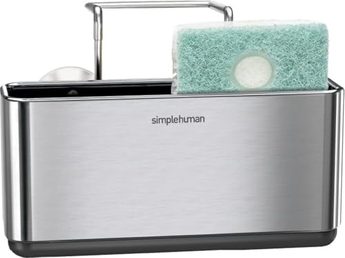 simplehuman Slim Sink Caddy Sponge Holder, Brushed...