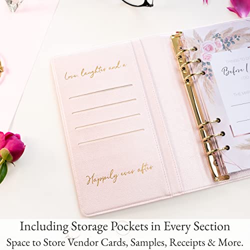 Wedding Planner Book And Organizer For The Bride – Pink Faux-Leather Wedding Planning Book With Gold Foil I Bride To Be Gifts For Her I Engagement Gifts For Women I Future Mrs Wedding Planner Binder Checklist #TOP3