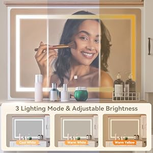 Yitahome vanity desk with mirror makeup desk with charging station drawers cabinets and adjustable shelves modern vanity desk with stool  urban country home decor