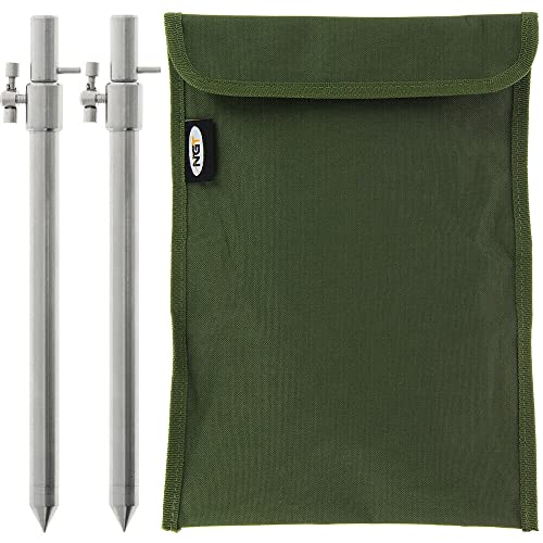 DNA Leisure NGT 2X Stainless Steel Bank Sticks 20-35 or 30-50 with Storage Bag Carp Fishing (20-35cm)