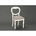Amadeus Chaise Romantique Assise Taupe Agathe, Bois, Blanc, Unique